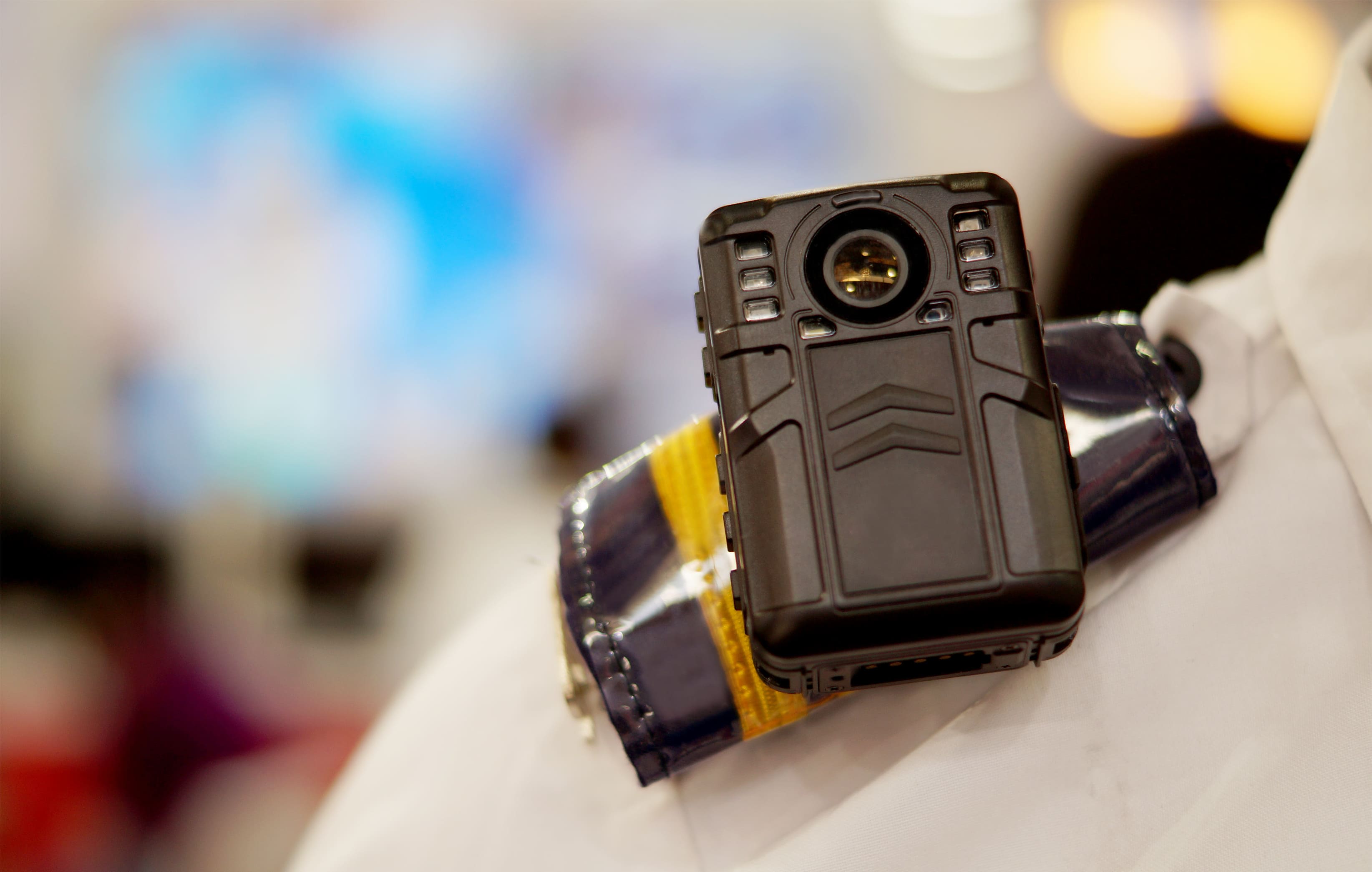image of the portable camera attached on officer